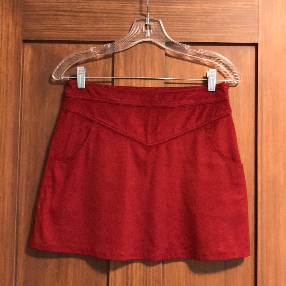 Red mini skirt